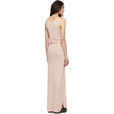 Shop Ann Demeulemeester Pink Unicotton Rib Long Dress In Musk