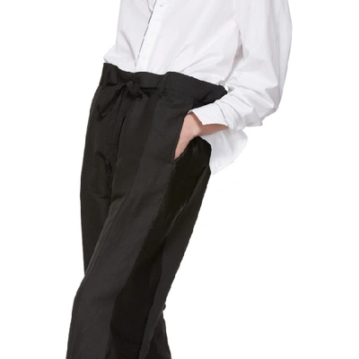 Shop Ann Demeulemeester Black Linen And Silk Trousers