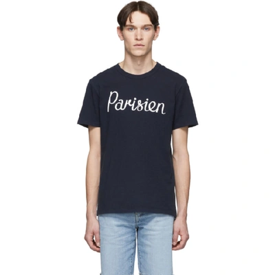 Shop Maison Kitsuné Maison Kitsune Navy Parisien T-shirt