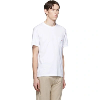 Shop Maison Kitsuné Maison Kitsune White Tricolor Fox Patch T-shirt