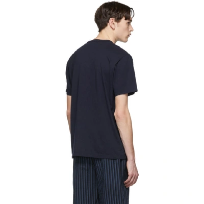 Shop Maison Kitsuné Maison Kitsune Navy Tricolor Fox Patch T-shirt