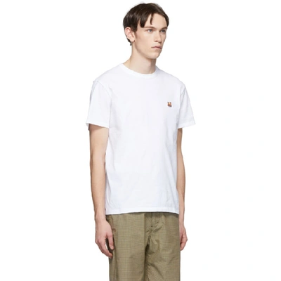 Shop Maison Kitsuné Maison Kitsune White Fox Head Patch T-shirt