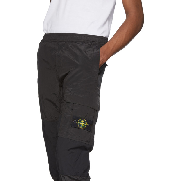 stone island black panel cargo pants