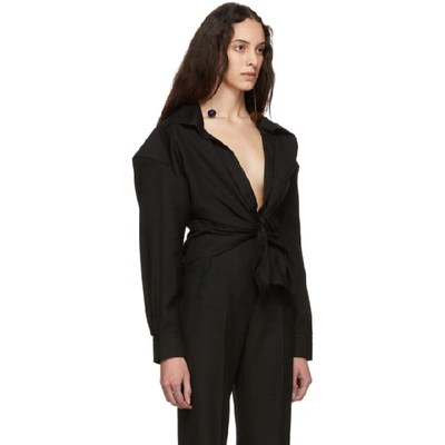 Shop Jacquemus Black La Chemise Pavia Shirt