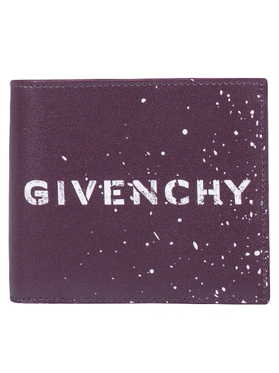 Shop Givenchy Logo Fold Wallet In Red
