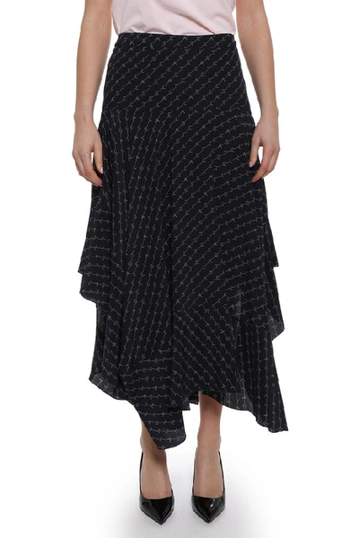 Shop Stella Mccartney Poppy Asymmetric Midi Skirt In Multi