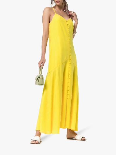 Shop Mara Hoffman Diana Button-down Maxi Dress In Yellow