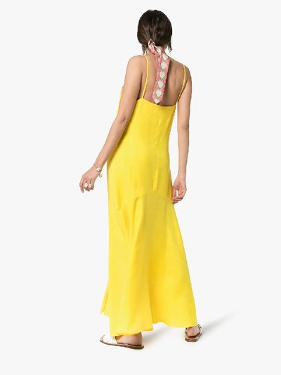 Shop Mara Hoffman Diana Button-down Maxi Dress In Yellow