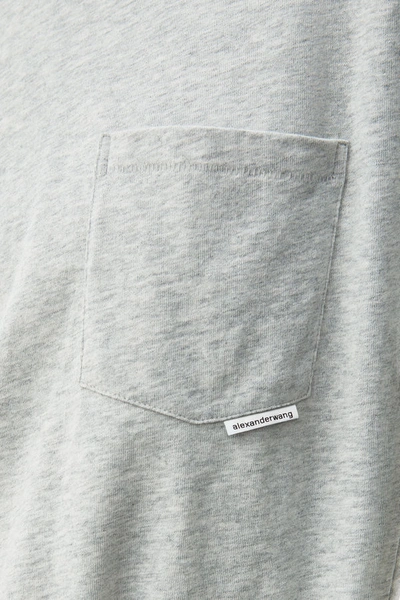 Shop Alexander Wang Pocket Tee In High Twist Jersey In Heather Grey