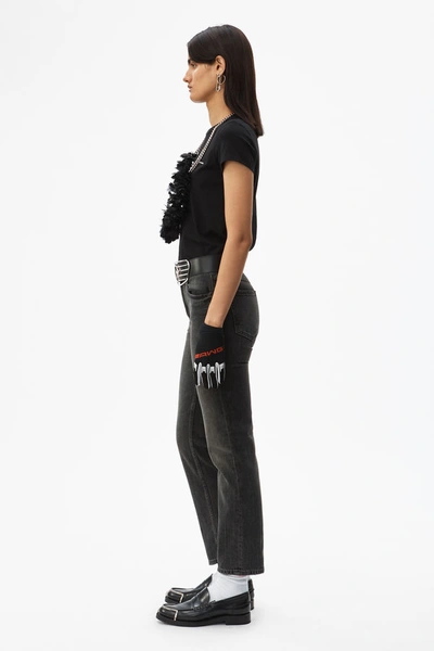 Shop Alexander Wang Shrunken Tee In High Twist Jersey In Black