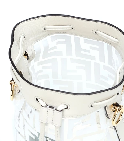 Shop Fendi Mon Trésor Mini Leather Bucket Bag In White
