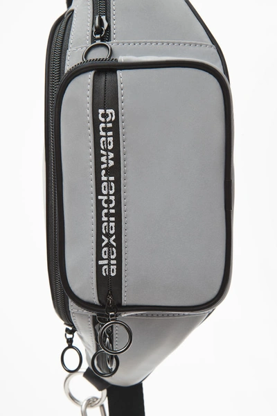 Shop Alexander Wang Attica Nylon Sport Fanny Pack In Reflective Silver