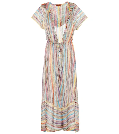 Shop Missoni Striped Knit Kaftan In Multicoloured