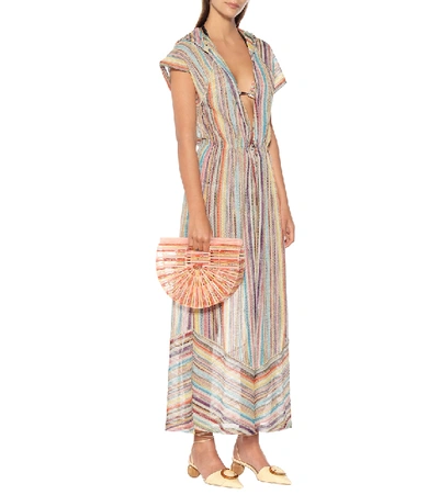 Shop Missoni Striped Knit Kaftan In Multicoloured