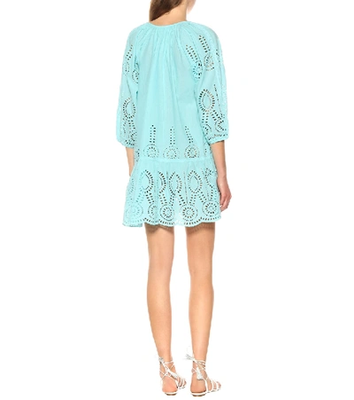 Shop Melissa Odabash Ashley Embroidered Cotton Cover-up In Blue