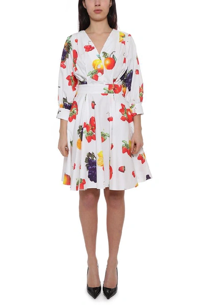 Shop Msgm Fruit Printed Dress In Multi