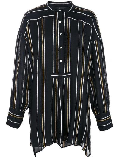 Shop Proenza Schouler Crepe Striped Shirt - Black