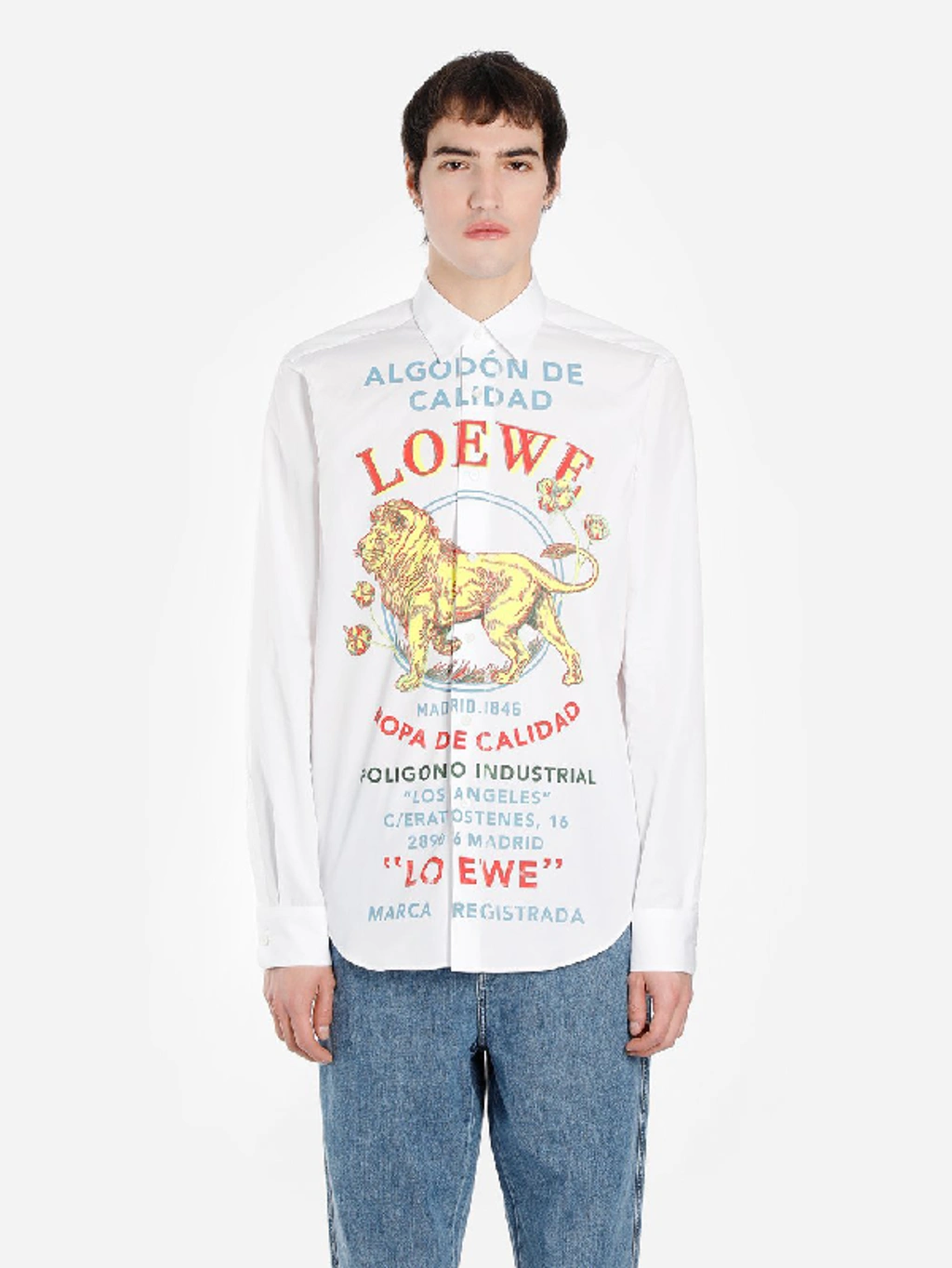 トップス LOEWE 19SS EL LEON Print Shirt 39 White トップス LOEWE 19SS EL LEON Print Shirt 39 White トップス