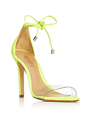 neon open toe heels