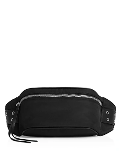 Shop Allsaints Sid Nylon Belt Bag In Black/silver