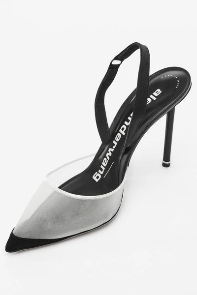 Alexander Wang Alix Mesh And Suede Slingback Pumps In Black