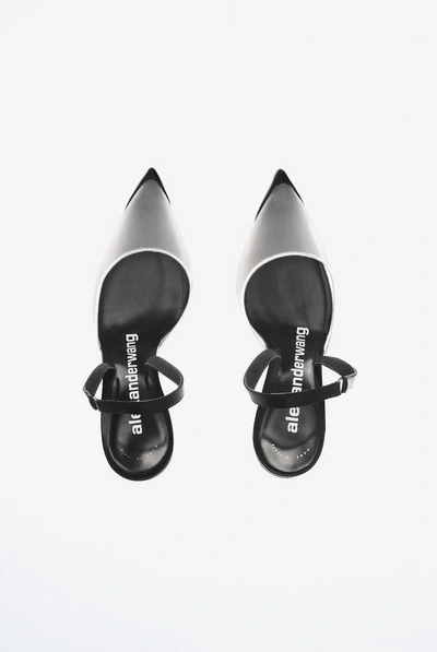 Alexander Wang Alix Mesh And Suede Slingback Pumps In Black