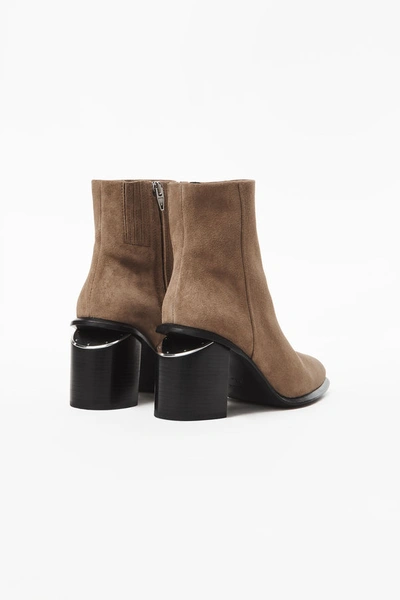 Shop Alexander Wang Anna Suede Bootie With Rhodium In Sand