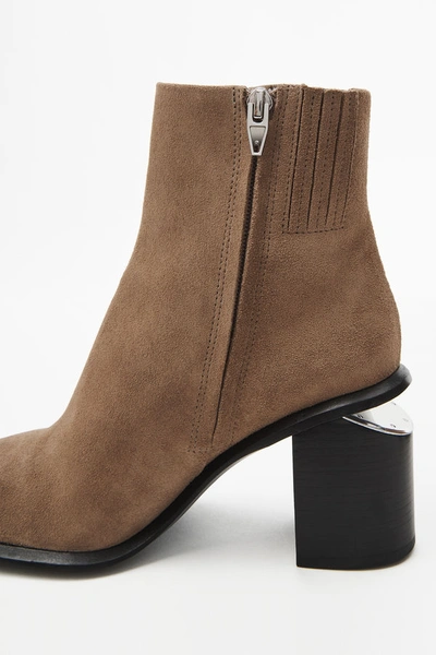 Shop Alexander Wang Anna Suede Bootie With Rhodium In Sand