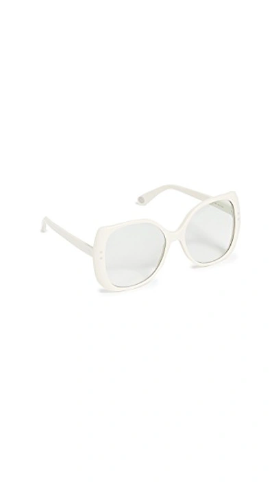 Shop Gucci Handmade Acetate Sunglasses In Solid Ivory/green Gradient