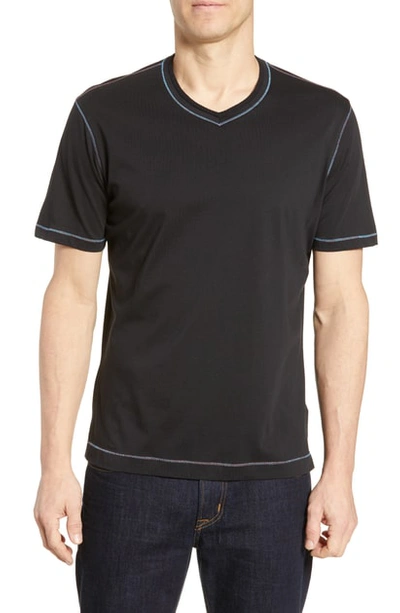 Shop Robert Graham Maxfield V-neck T-shirt In Black
