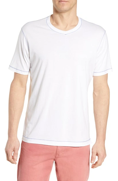 Shop Robert Graham Maxfield V-neck T-shirt In White