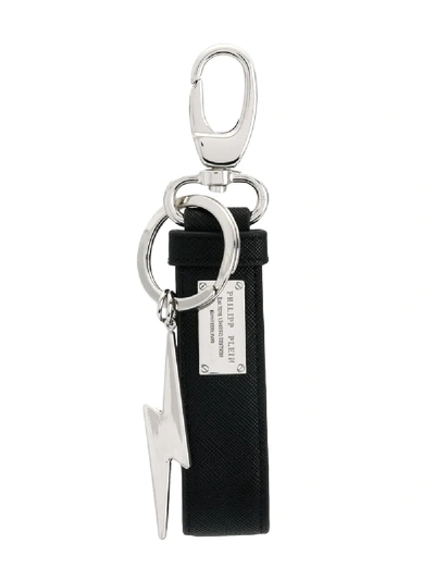 Shop Philipp Plein Lightening Keychain In Black