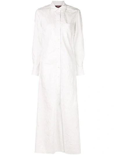 Shop Sies Marjan Long Crinkle Effect Shirt Dress - White
