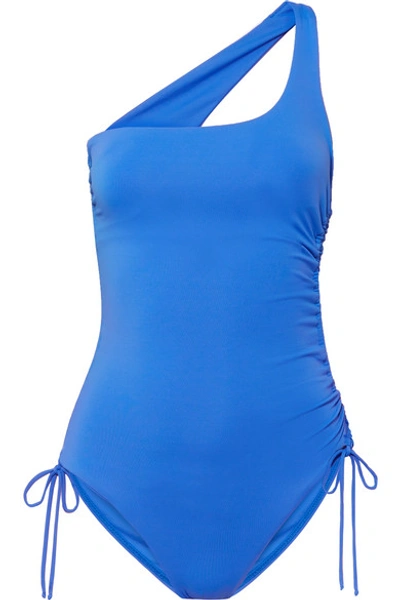 Shop Melissa Odabash Polynesia One-shoulder Swimsuit In Cobalt Blue