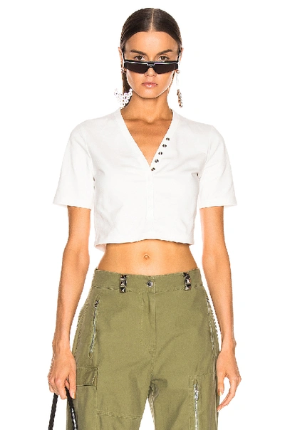 Shop Alexander Wang T T By Alexander Wang Snaps Short Sleeve Top In Ivory
