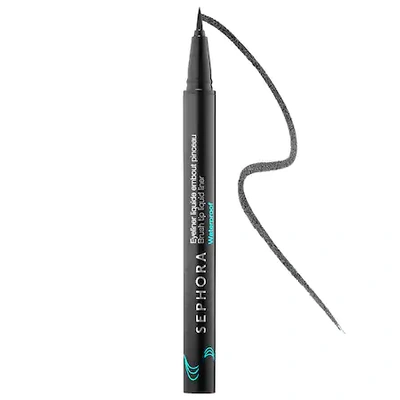 Shop Sephora Collection Hot Line Brush Tip Waterproof Liquid Eyeliner 01 Black 0.0135 Fl. Oz./0.40 ml
