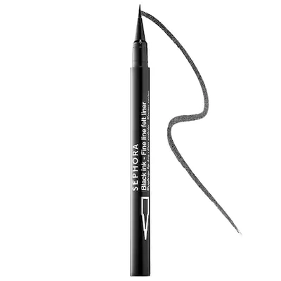 Shop Sephora Collection Fine Line Waterproof Felt Tip Liquid Eyeliner Black 0.017 Fl Oz/0.5ml