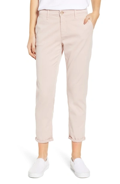 Shop Ag Caden Crop Twill Trousers In Peaked Pink