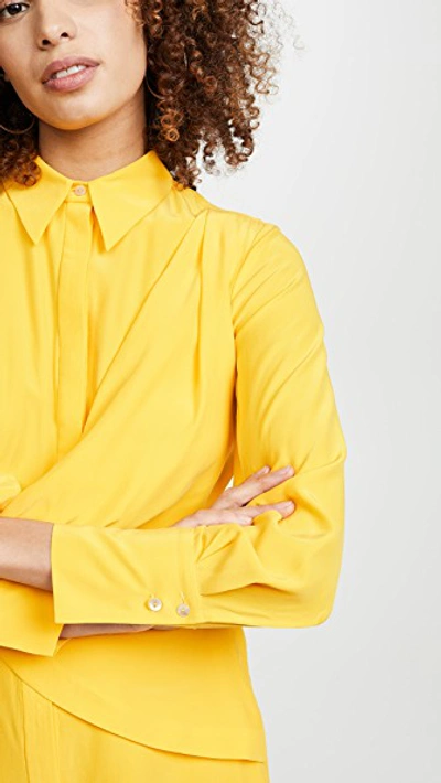 Shop Acler Alma Silk Shirtdress In Marigold