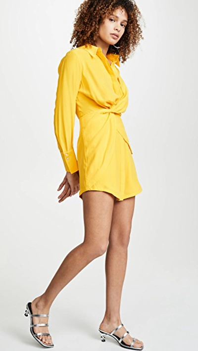 Shop Acler Alma Silk Shirtdress In Marigold