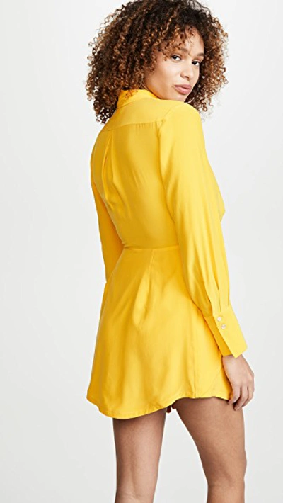 Shop Acler Alma Silk Shirtdress In Marigold