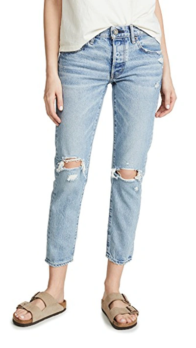Shop Moussy Vintage Mv Lawton Tapered Jeans In Blue
