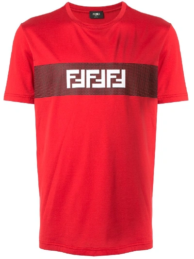 Shop Fendi Ff Motif T-shirt - Red