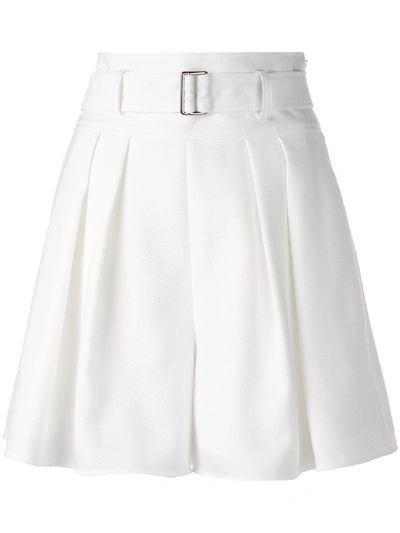 Shop Adeam High Rise Wide Pleated Shorts - White