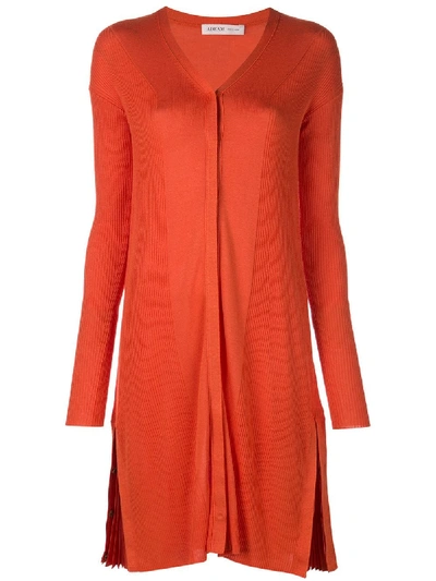 Shop Adeam Cardigan Dress In Orange