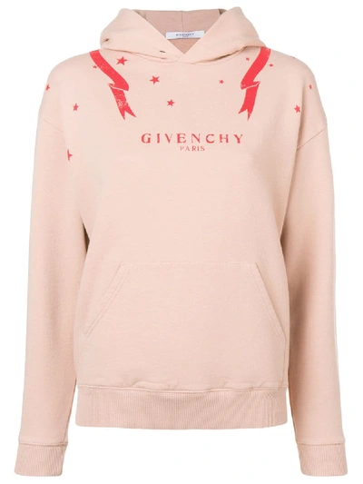 Shop Givenchy Hooded Logo-print Sweatshirt - Neutrals