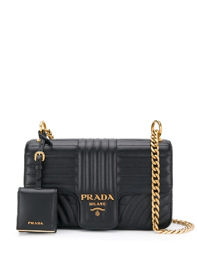 Shop Prada Diagramme Medium Shoulder Bag - Black
