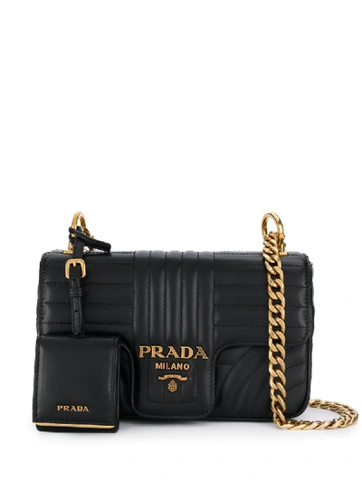 Shop Prada Diagramme Small Shoulder Bag - Black
