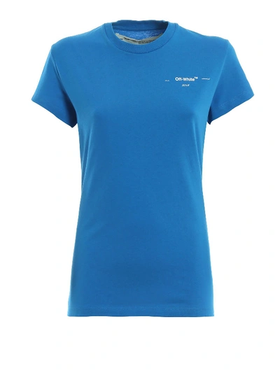Shop Off-white Logo Crest T-shirt In Blue Blue