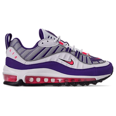 Shop Nike Women's Air Max 98 Casual Shoes In Grey / Purple Size 8.5 Leather